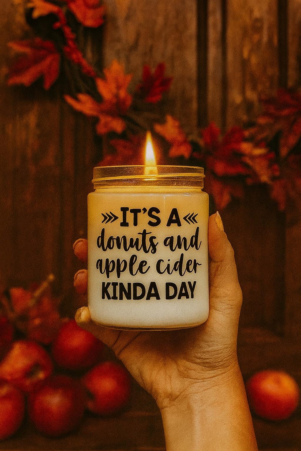 Donuts & Apple Cider Soy Candle | Fall Scented Candle | Rustic Autumn Decor | Fall host gift | Fall style gifts | Fall candles