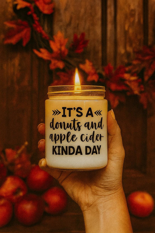 Donuts & Apple Cider Soy Candle | Fall Scented Candle | Rustic Autumn Decor | Fall host gift | Fall style gifts | Fall candles
