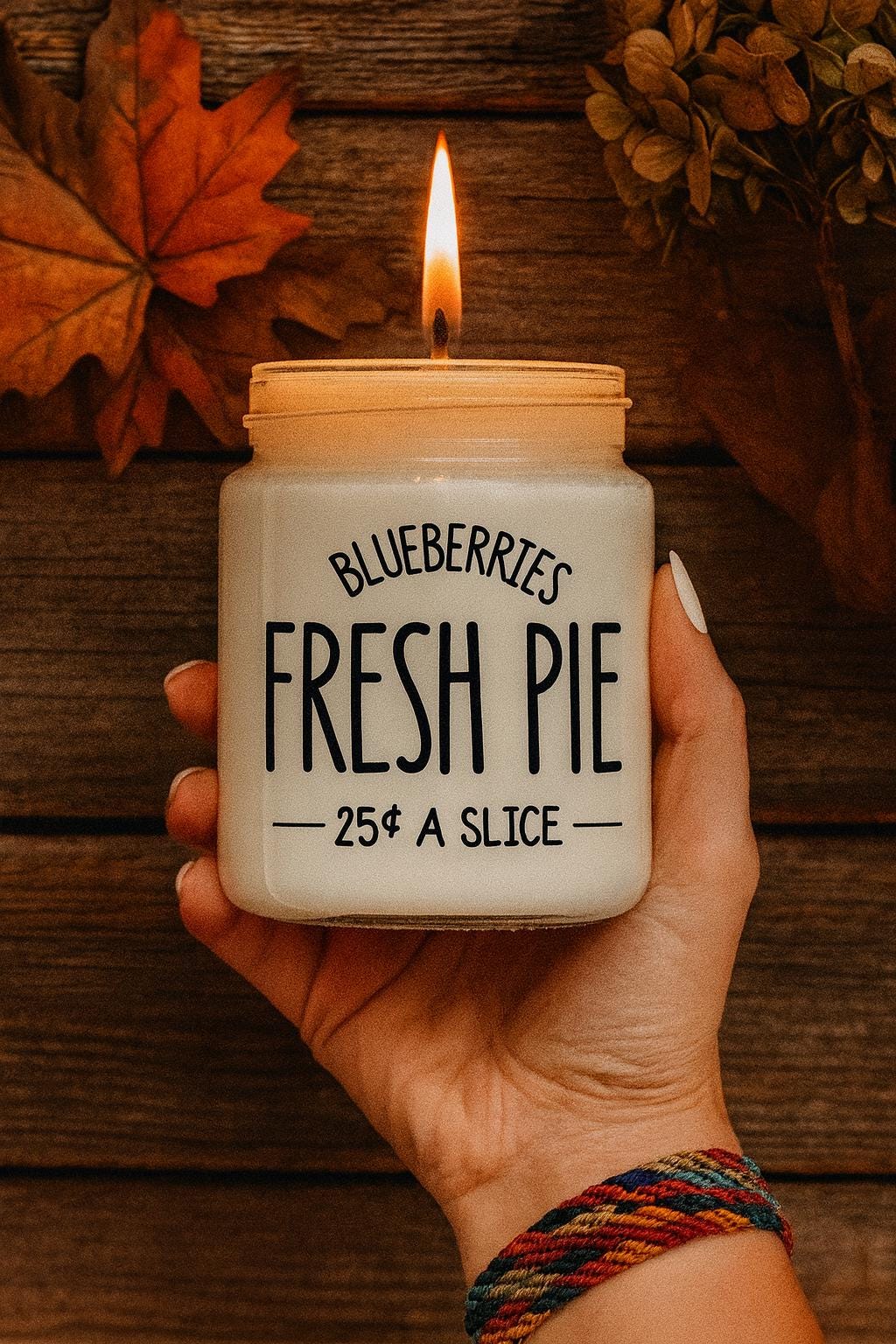 Blueberry cobbler scented candle, Soy candles handmade, Blueberry candle, Cozy candle, Vegan organic candle, Sweet scented candles