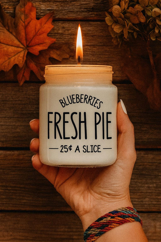 Blueberry cobbler scented candle, Soy candles handmade, Blueberry candle, Cozy candle, Vegan organic candle, Sweet scented candles