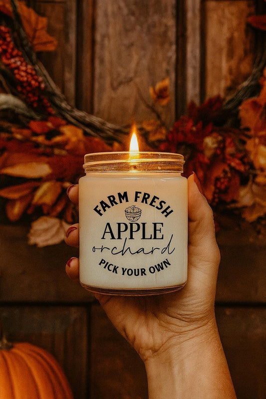 Apple Orchard Soy Candle | Farm Fresh Fall Candle | Rustic Autumn Decor | Apple Picking Gift | Cozy Fall Scented Soy Wax Candle