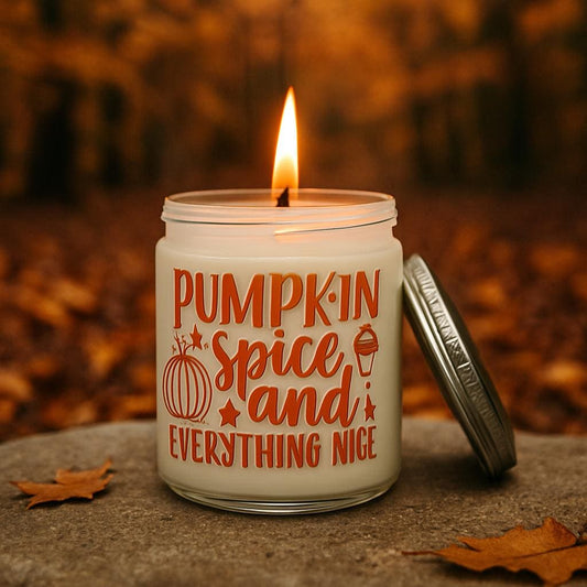 Pumpkin Spice Candle | Fall Scented Soy Candle | Autumn Home Decor | Cozy Gift for Her | Pumpkin Spice & Everything Nice Jar Candle