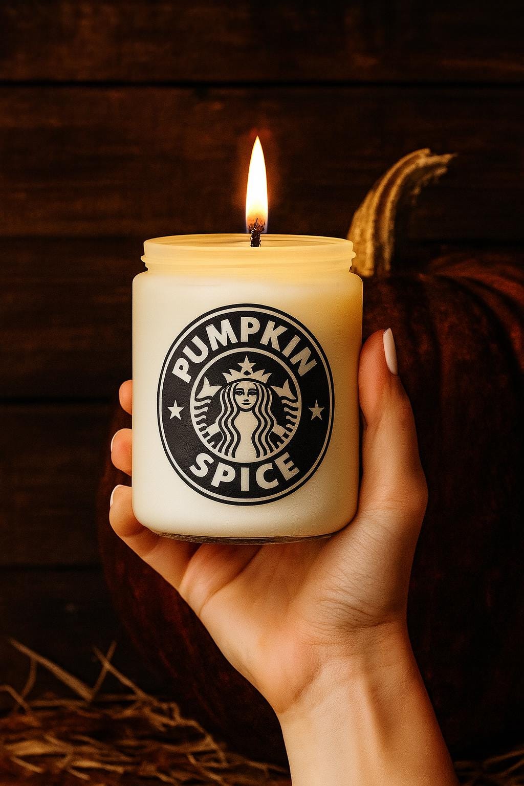 Pumpkin Spice Soy Candle – Fall Scented Candle for Autumn Décor, Cozy Home, or Seasonal Gift, Non-toxic, high burning time, minimal soot