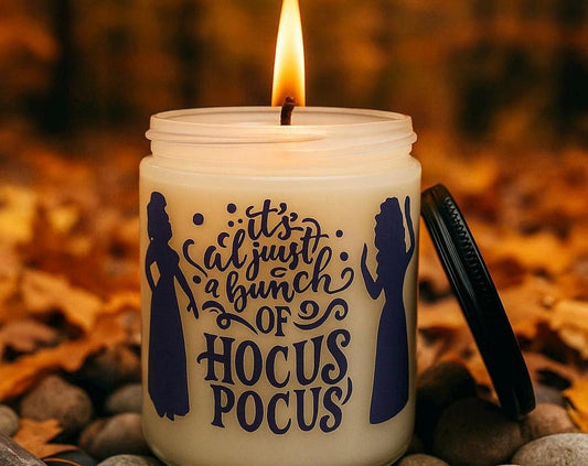 Hocus Pocus Candle | Halloween Soy Candle | Witchy Gift | Black Flame Candle | Fall Scented Candle | Spooky Home Decor
