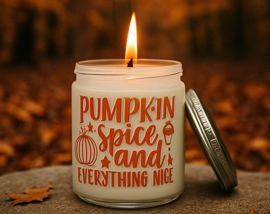 Pumpkin  Spice Candle | Fall Scented Soy Candle | Autumn Home Decor | Cozy Gift for Her | Pumpkin Spice & Everything Nice Jar Candle